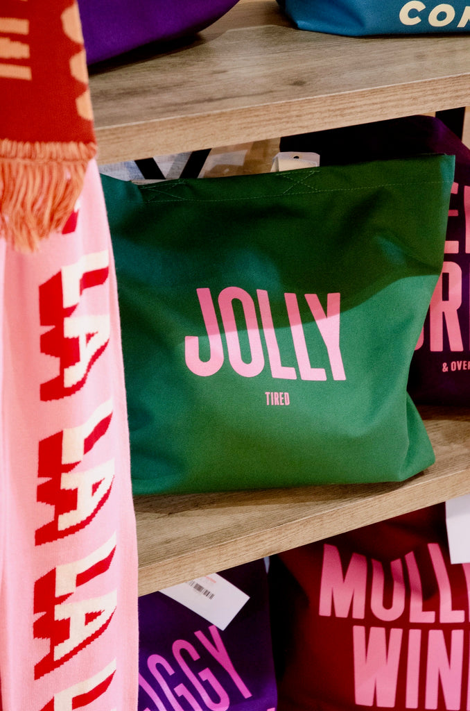 Green 'Jolly' Christmas Tote Bag - C&K An Independent Lifestyle Store, Settle North Yorkshire