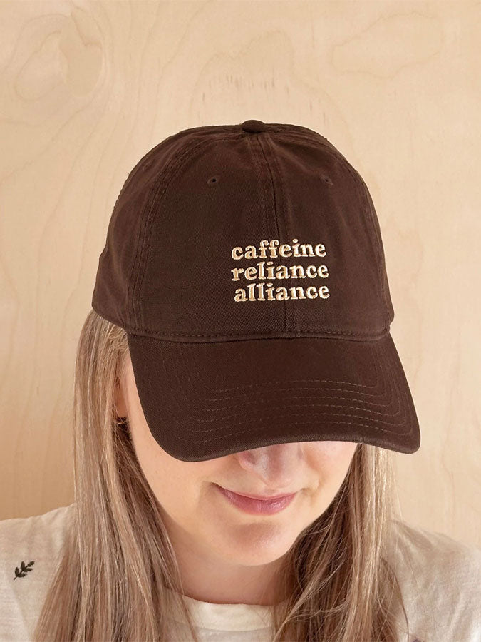 Caffeine Reliance Alliance - Cotton Baseball Cap – stylish accessories from C&K, an independent lifestyle store in Settle, North Yorkshire.