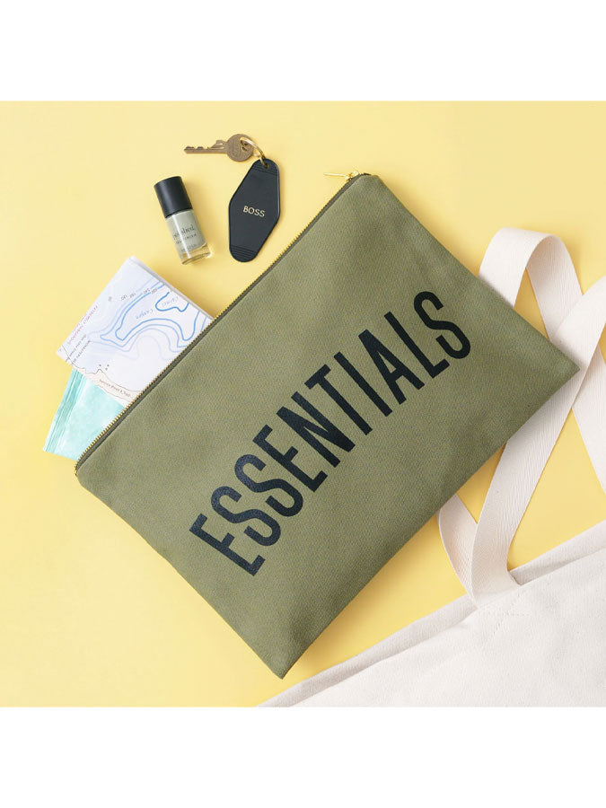 Essentials - Olive Green Extra Large Pouch – thoughtful gifts and beautiful finds from C&K, an independent lifestyle store in Settle.