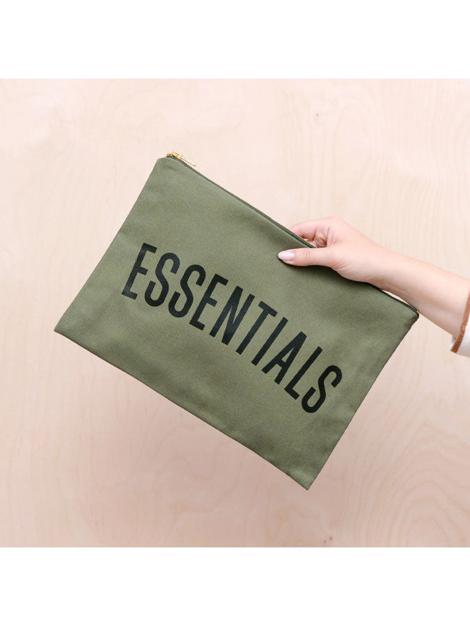 Essentials - Olive Green Extra Large Pouch – thoughtful gifts and beautiful finds from C&K, an independent lifestyle store in Settle.