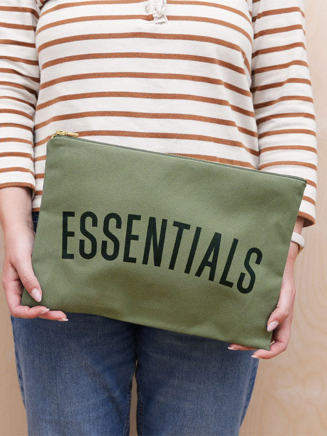 Essentials - Olive Green Extra Large Pouch – thoughtful gifts and beautiful finds from C&K, an independent lifestyle store in Settle.