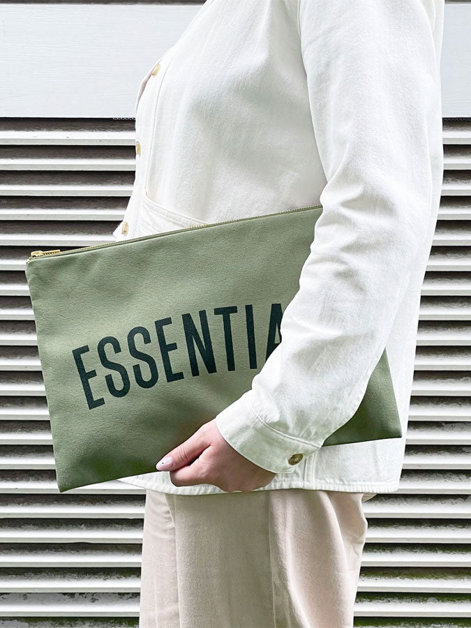 Essentials - Olive Green Extra Large Pouch – thoughtful gifts and beautiful finds from C&K, an independent lifestyle store in Settle.