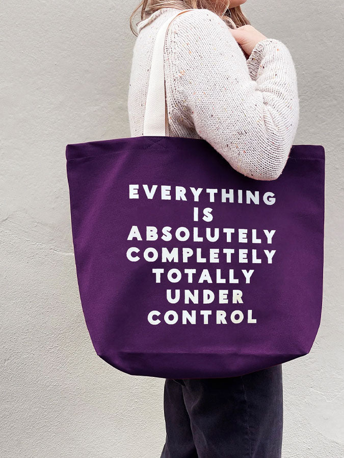 Everything is Under Control - Plum Canvas Tote Bag – thoughtful gifts and beautiful finds from C&K, an independent lifestyle store in Settle.