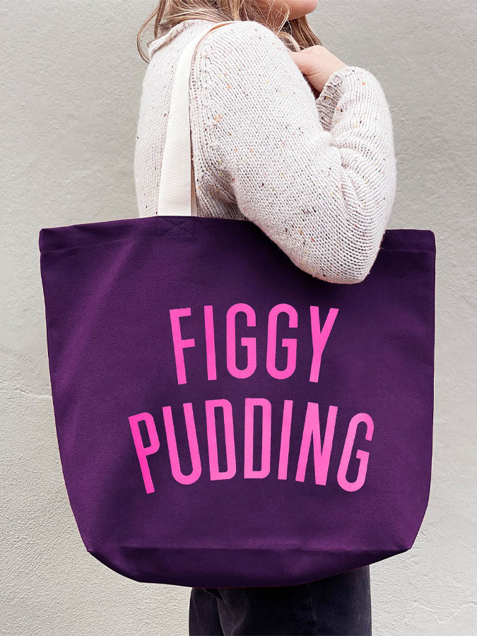 Figgy Pudding - Plum Tote Bag – stylish accessories from C&K, an independent lifestyle store in Settle, North Yorkshire.
