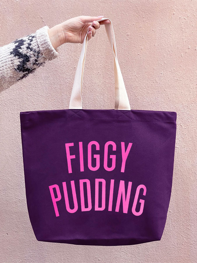 Figgy Pudding - Plum Tote Bag – stylish accessories from C&K, an independent lifestyle store in Settle, North Yorkshire.
