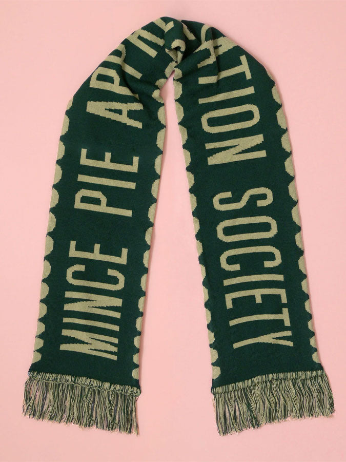 Mince Pie Appreciation Society - Pine Knitted Scarf – stylish accessories from C&K, an independent lifestyle store in Settle, North Yorkshire.