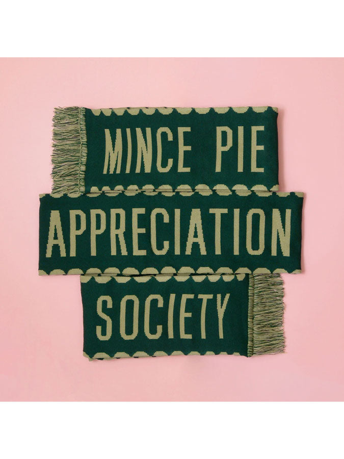 Mince Pie Appreciation Society - Pine Knitted Scarf – stylish accessories from C&K, an independent lifestyle store in Settle, North Yorkshire.