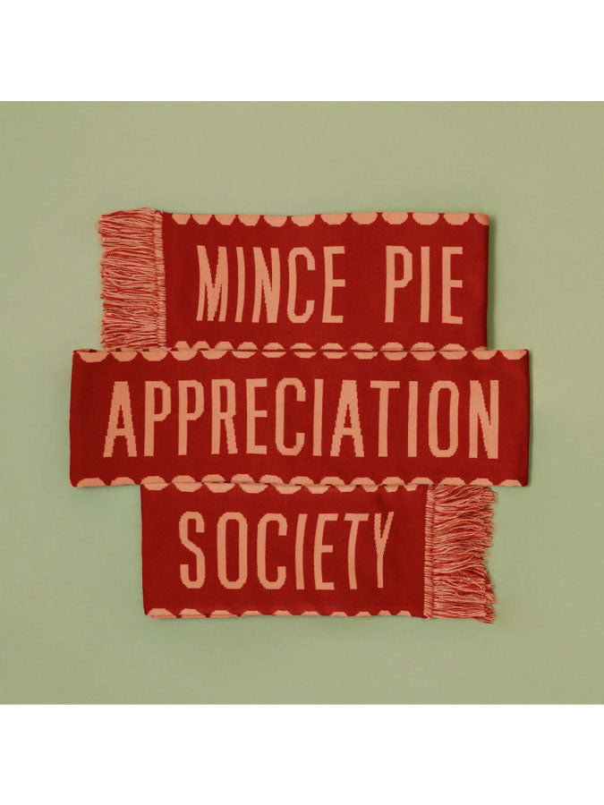 Mince Pie Appreciation Society - Rust Knitted Scarf – stylish accessories from C&K, an independent lifestyle store in Settle, North Yorkshire.