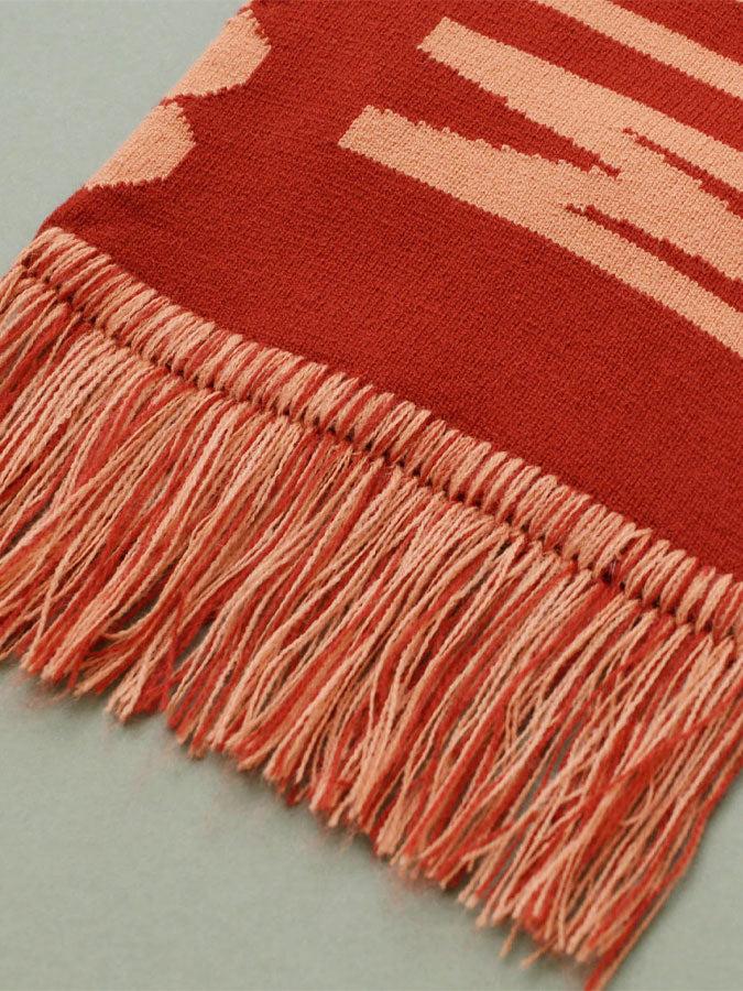 Mince Pie Appreciation Society - Rust Knitted Scarf – stylish accessories from C&K, an independent lifestyle store in Settle, North Yorkshire.