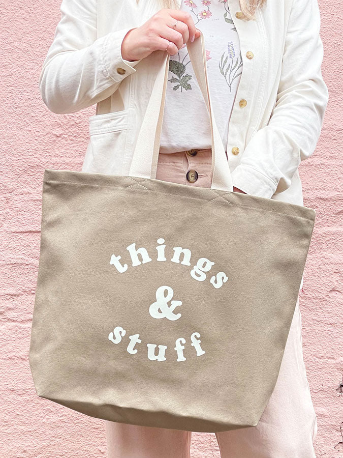 Things & Stuff - Stone Canvas Tote Bag – thoughtful gifts and beautiful finds from C&K, an independent lifestyle store in Settle.