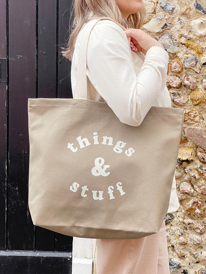Things & Stuff - Stone Canvas Tote Bag – thoughtful gifts and beautiful finds from C&K, an independent lifestyle store in Settle.