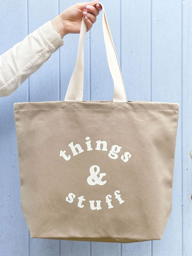 Things & Stuff - Stone Canvas Tote Bag – thoughtful gifts and beautiful finds from C&K, an independent lifestyle store in Settle.