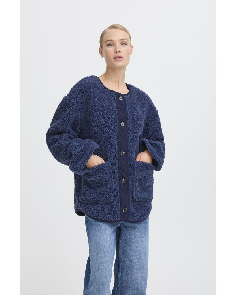 Cotty Jacket - Dark Demin Mix – timeless women’s fashion from C&K, an independent lifestyle store in Settle, North Yorkshire.