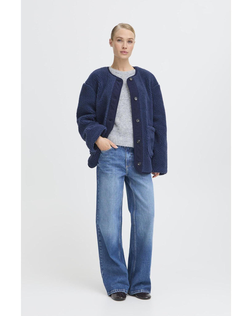 Cotty Jacket - Dark Demin Mix – timeless women’s fashion from C&K, an independent lifestyle store in Settle, North Yorkshire.