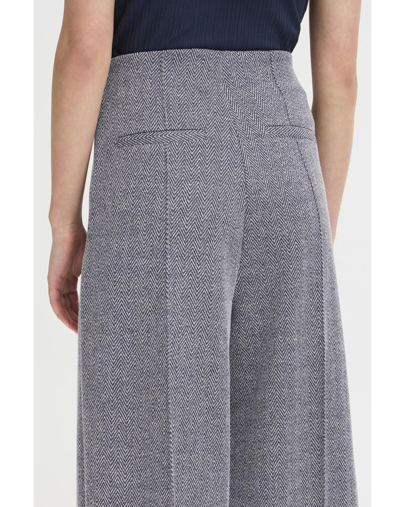 Kate jacquard pants-patriot blue – timeless women’s fashion from C&K, an independent lifestyle store in Settle, North Yorkshire.