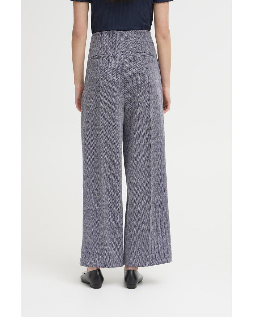 Kate jacquard pants-patriot blue – timeless women’s fashion from C&K, an independent lifestyle store in Settle, North Yorkshire.