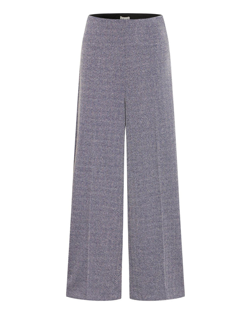 Kate jacquard pants-patriot blue – timeless women’s fashion from C&K, an independent lifestyle store in Settle, North Yorkshire.