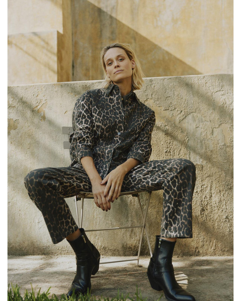 Kenna High Waisted Jeans - Denim Leopard – timeless women’s fashion from C&K, an independent lifestyle store in Settle, North Yorkshire.