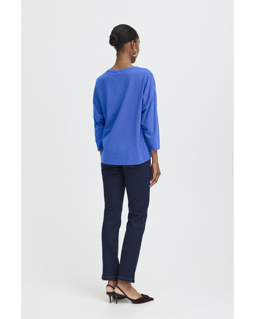 Pamila Mid Sleeve T-Shirt Blue Quartz – timeless women’s fashion from C&K, an independent lifestyle store in Settle, North Yorkshire.
