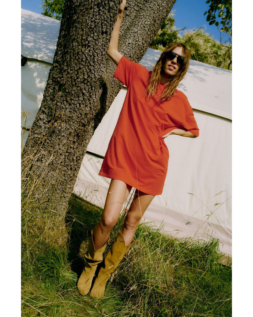 Pandinna T-Shirt Dress - Flame Scarlet – timeless women’s fashion from C&K, an independent lifestyle store in Settle, North Yorkshire.