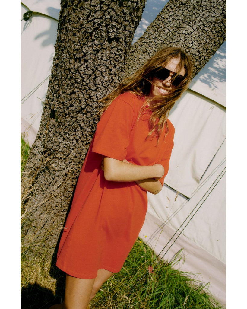 Pandinna T-Shirt Dress - Flame Scarlet – timeless women’s fashion from C&K, an independent lifestyle store in Settle, North Yorkshire.