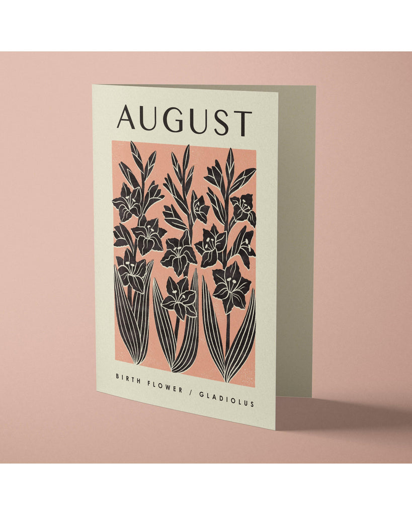 August Gladiolus | Birth Flower Card – beautiful greeting card from C&K, an independent lifestyle store in Settle.