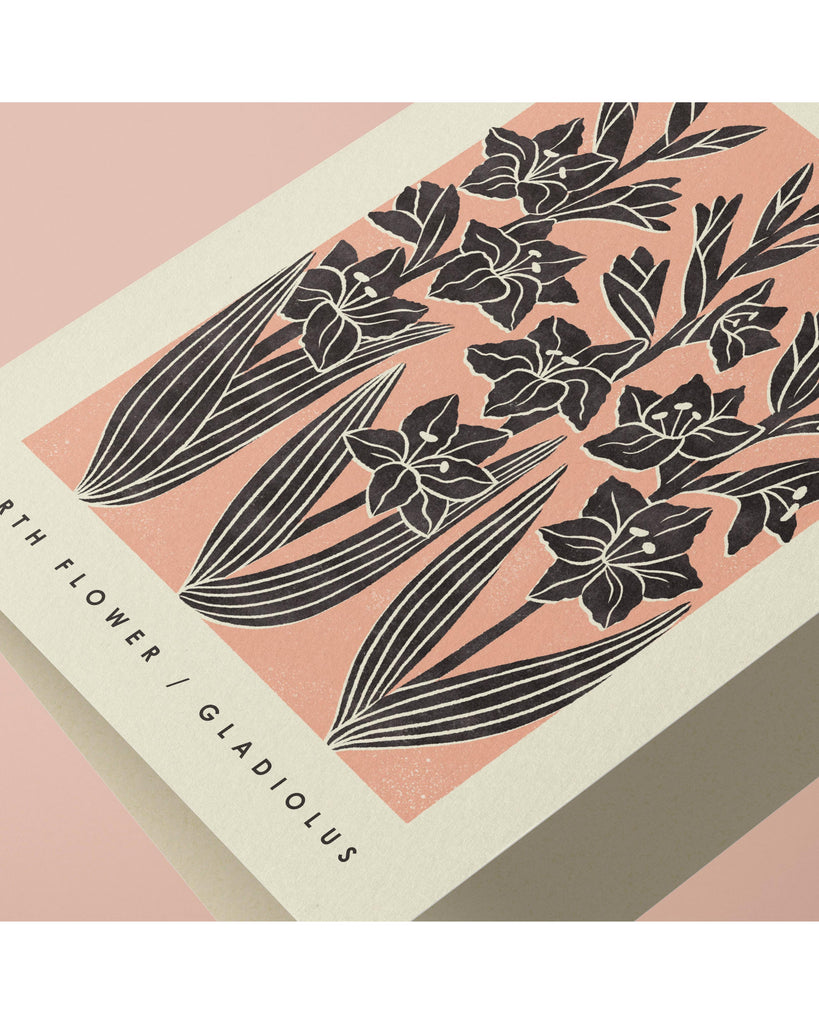 August Gladiolus | Birth Flower Card – beautiful greeting card from C&K, an independent lifestyle store in Settle.