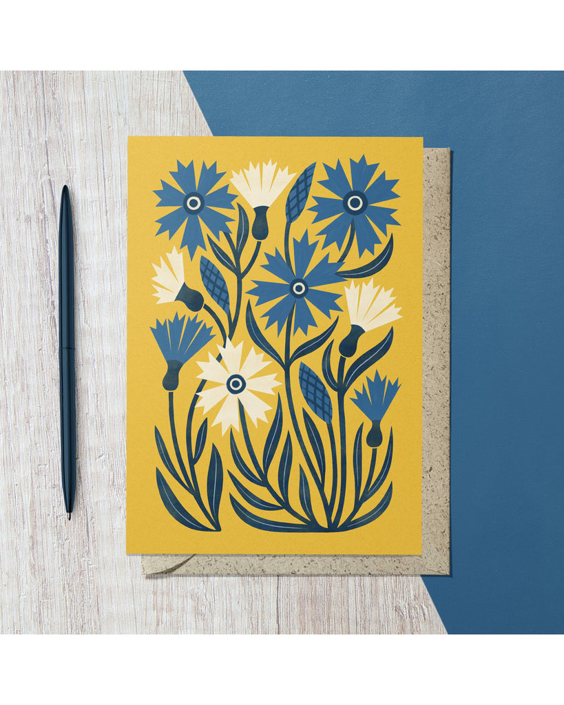 Cornflower Card – beautiful greeting card from C&K, an independent lifestyle store in Settle.
