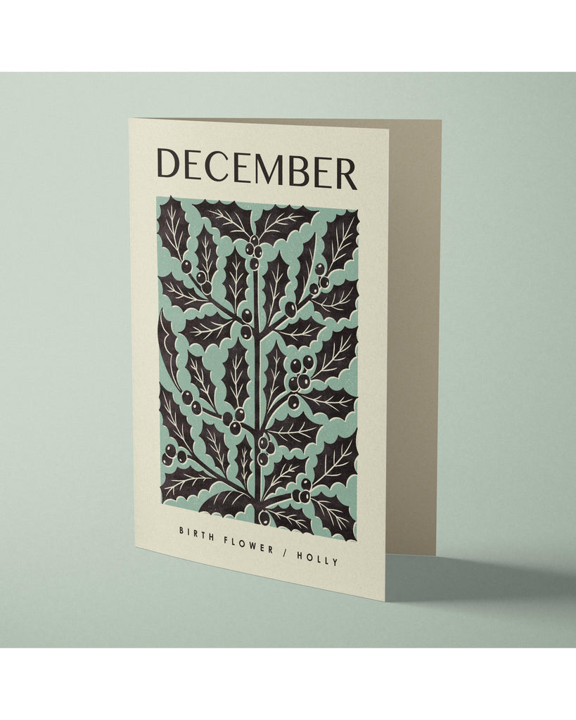 December Holly | Birth Flower Card – beautiful greeting card from C&K, an independent lifestyle store in Settle.