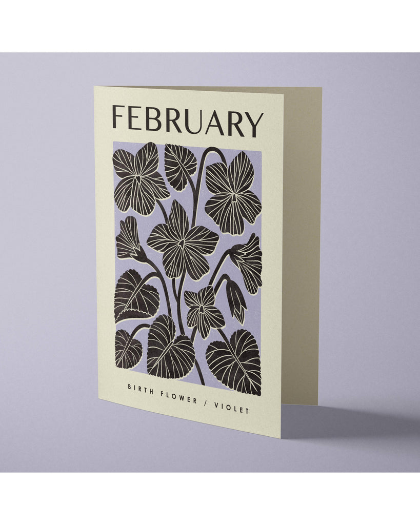 February Violet Birth Flower Card – beautiful greeting card from C&K, an independent lifestyle store in Settle.