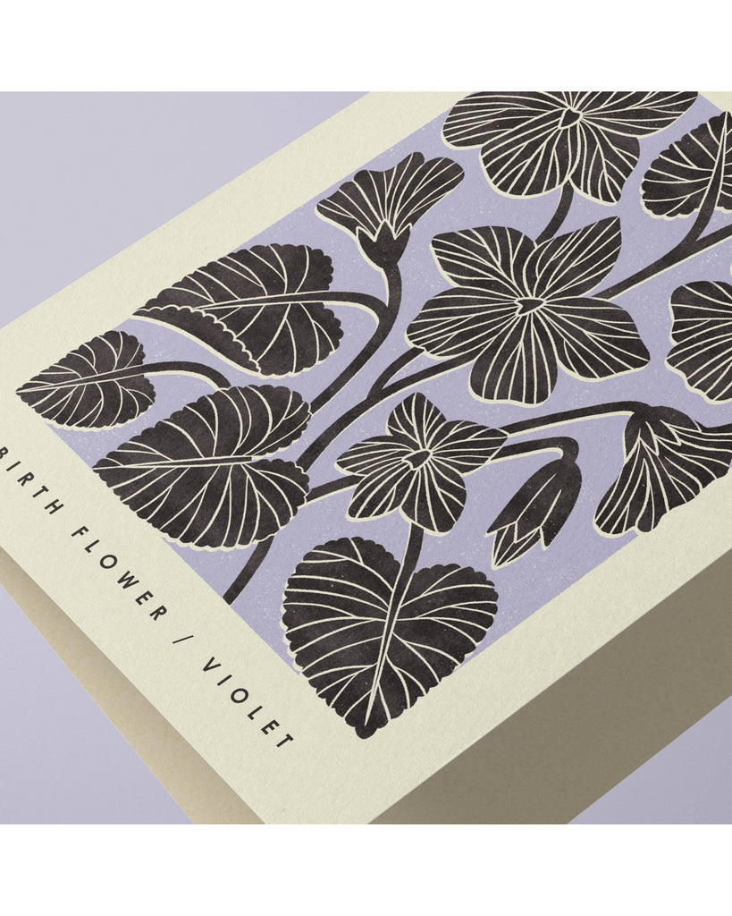 February Violet Birth Flower Card – beautiful greeting card from C&K, an independent lifestyle store in Settle.
