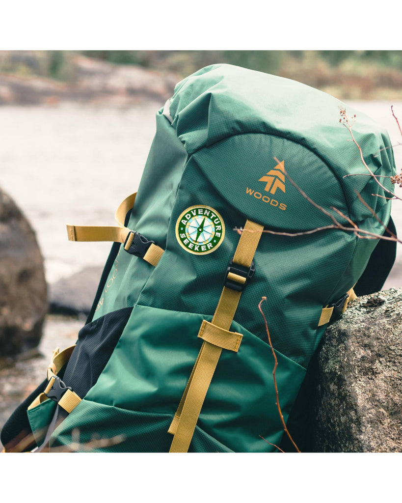 Happy Camper Recycled Embroidered Patch Card – beautiful greeting card from C&K, an independent lifestyle store in Settle.