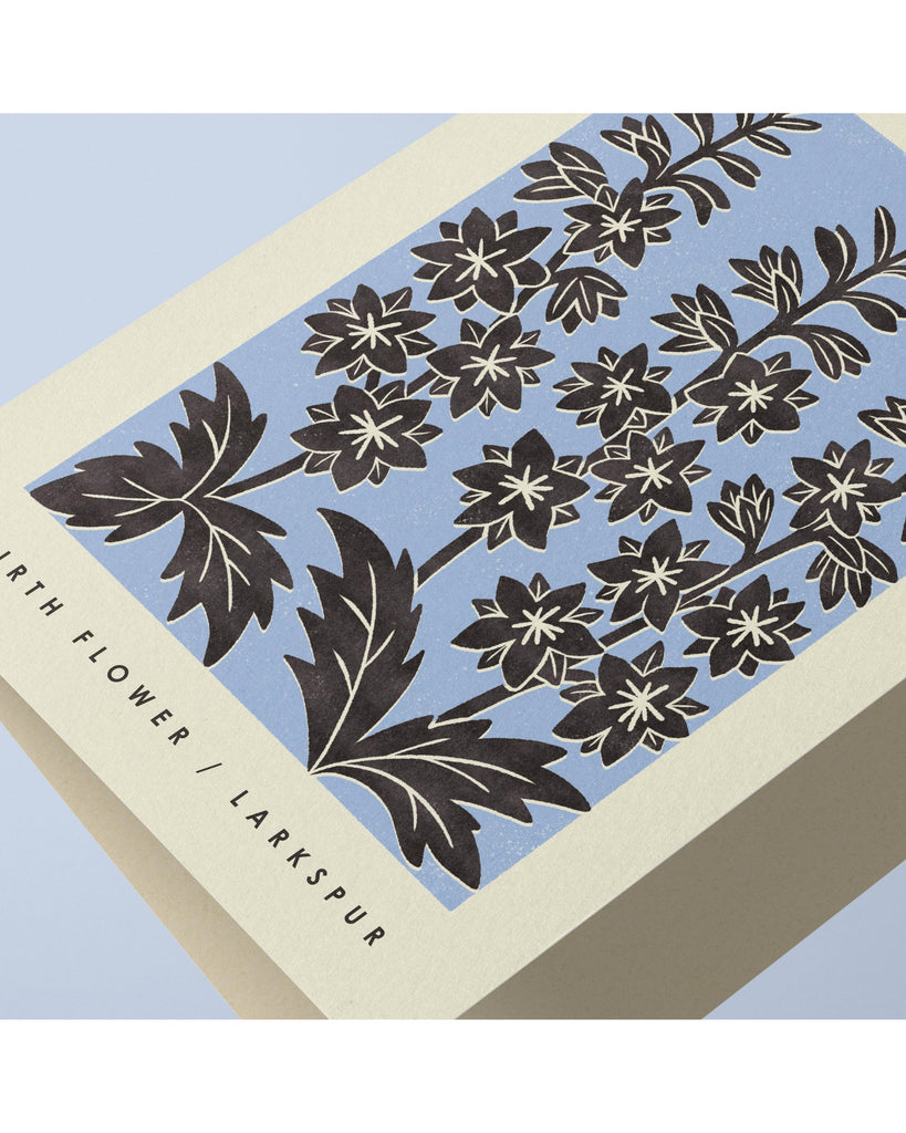 July Larkspur | Birth Flower Card – beautiful greeting card from C&K, an independent lifestyle store in Settle.