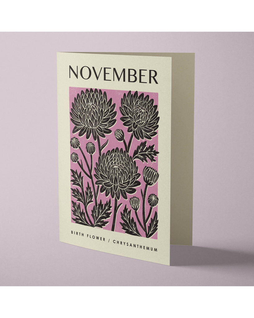 November Chrysanthemum | Birth Flower Card – beautiful greeting card from C&K, an independent lifestyle store in Settle.