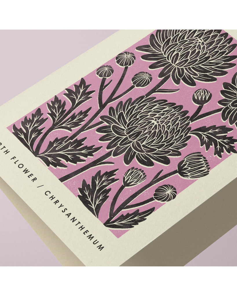 November Chrysanthemum | Birth Flower Card – beautiful greeting card from C&K, an independent lifestyle store in Settle.