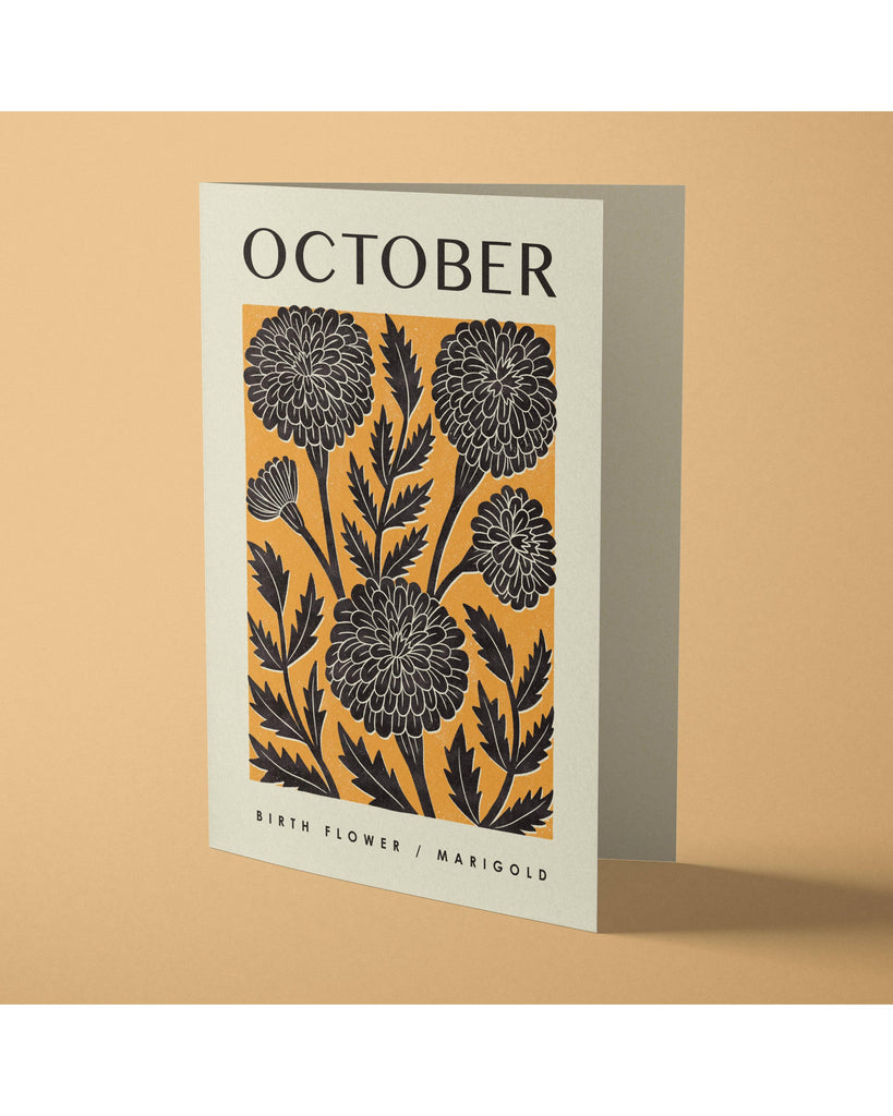 October Marigold | Birth Flower Card – beautiful greeting card from C&K, an independent lifestyle store in Settle.