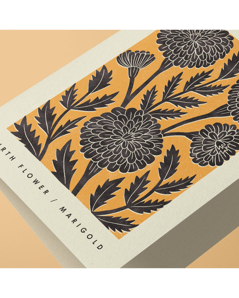October Marigold | Birth Flower Card – beautiful greeting card from C&K, an independent lifestyle store in Settle.