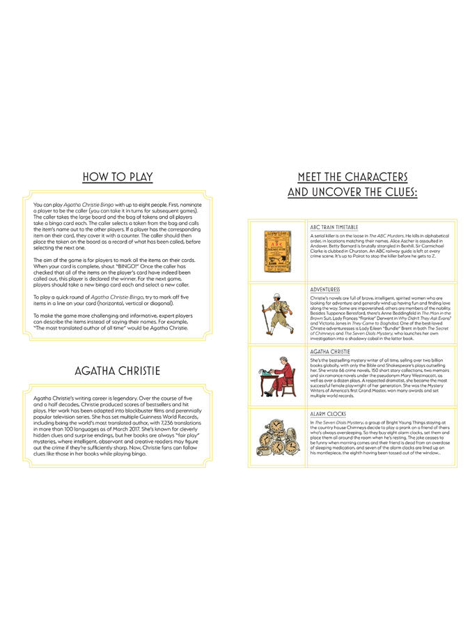 Agatha Christie Bingo – thoughtful gifts and beautiful finds from C&K, an independent lifestyle store in Settle.