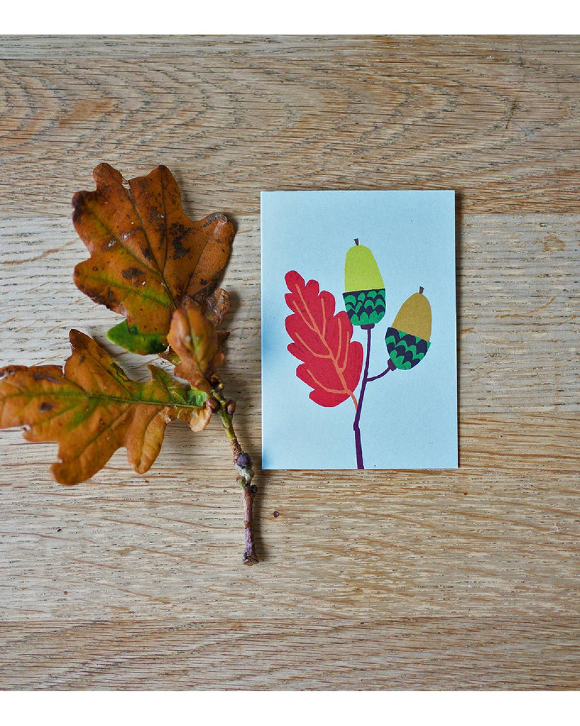 Acorn Mini Card – beautiful greeting card from C&K, an independent lifestyle store in Settle.