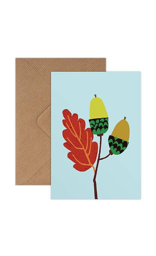 Acorn Mini Card – beautiful greeting card from C&K, an independent lifestyle store in Settle.