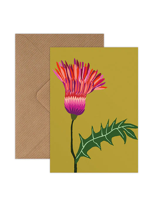 Thistle Mini Card – beautiful greeting card from C&K, an independent lifestyle store in Settle.
