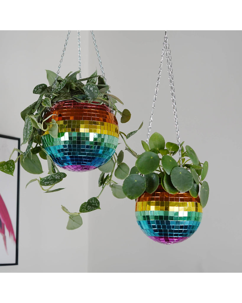Disco Ball Hanging Planter - Rainbow (6 inches) – thoughtful gifts and beautiful finds from C&K, an independent lifestyle store in Settle.