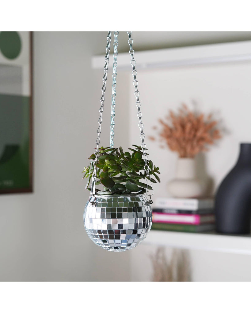 Disco Ball Hanging Planter - Silver (4 Inches) – thoughtful gifts and beautiful finds from C&K, an independent lifestyle store in Settle.