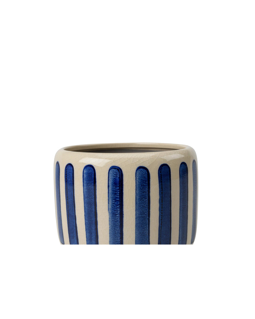 NEW Collectors Indoor Pot 13cm Blue Stripe – thoughtful gifts and beautiful finds from C&K, an independent lifestyle store in Settle.