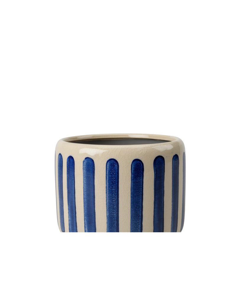 NEW Collectors Indoor Pot 18cm Blue Stripe – thoughtful gifts and beautiful finds from C&K, an independent lifestyle store in Settle.