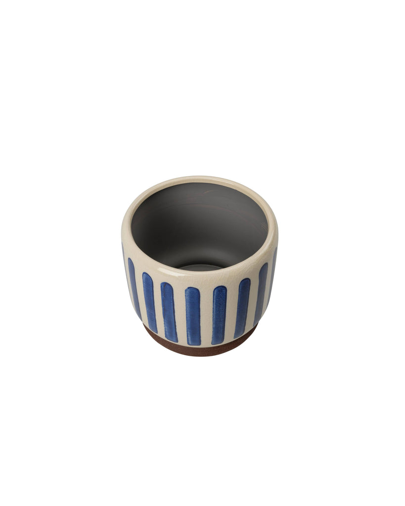 NEW Collectors Indoor Pot 18cm Blue Stripe – thoughtful gifts and beautiful finds from C&K, an independent lifestyle store in Settle.