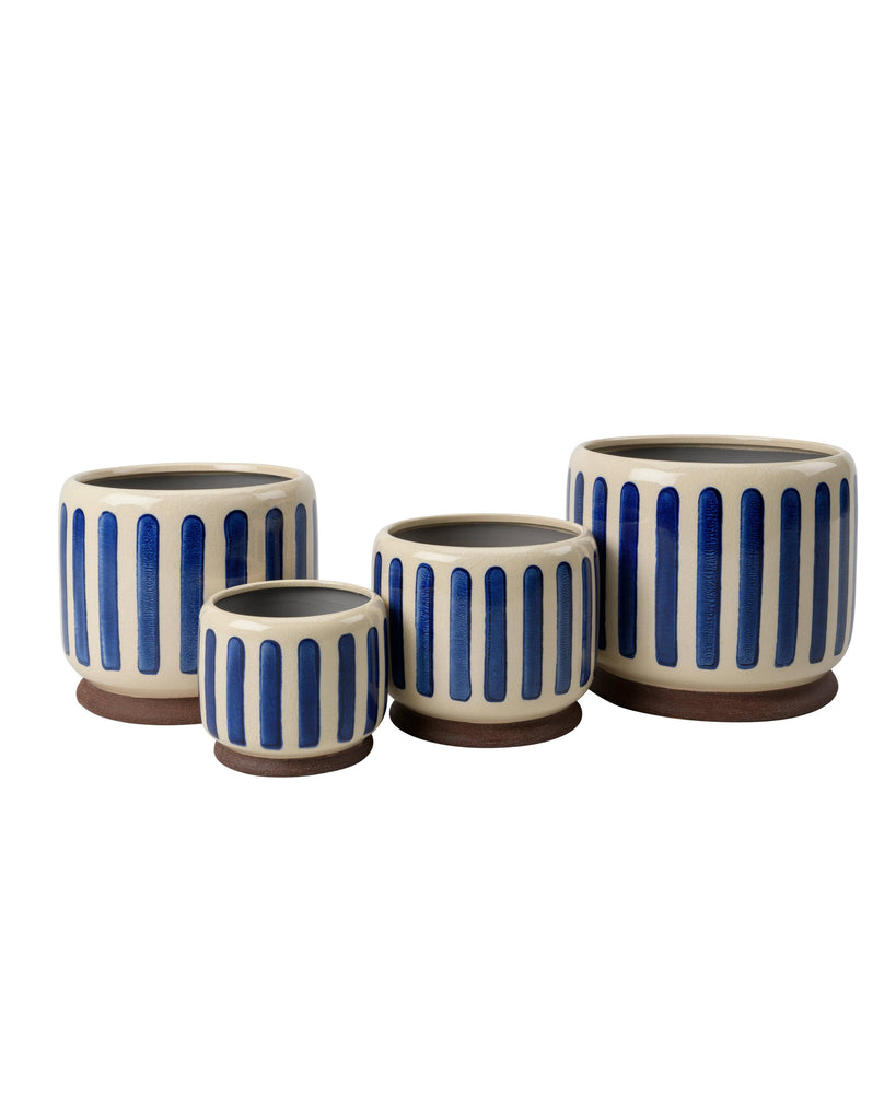 NEW Collectors Indoor Pot 18cm Blue Stripe – thoughtful gifts and beautiful finds from C&K, an independent lifestyle store in Settle.