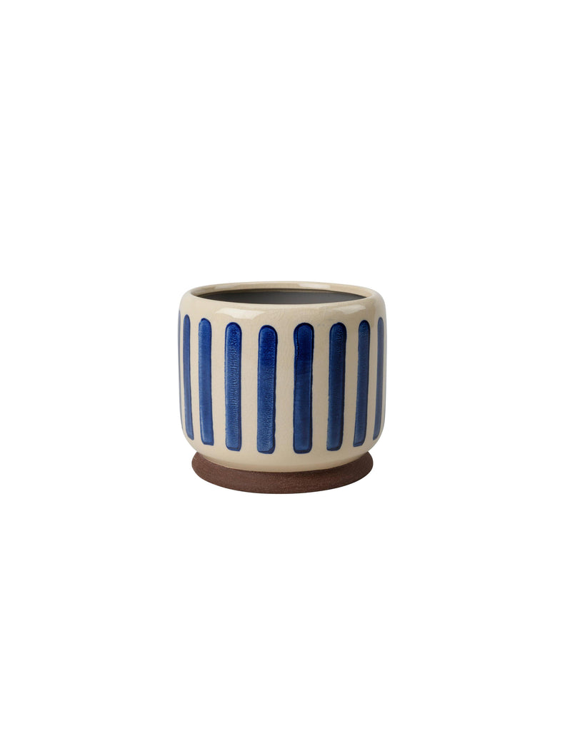 NEW Collectors Indoor Pot 18cm Blue Stripe – thoughtful gifts and beautiful finds from C&K, an independent lifestyle store in Settle.