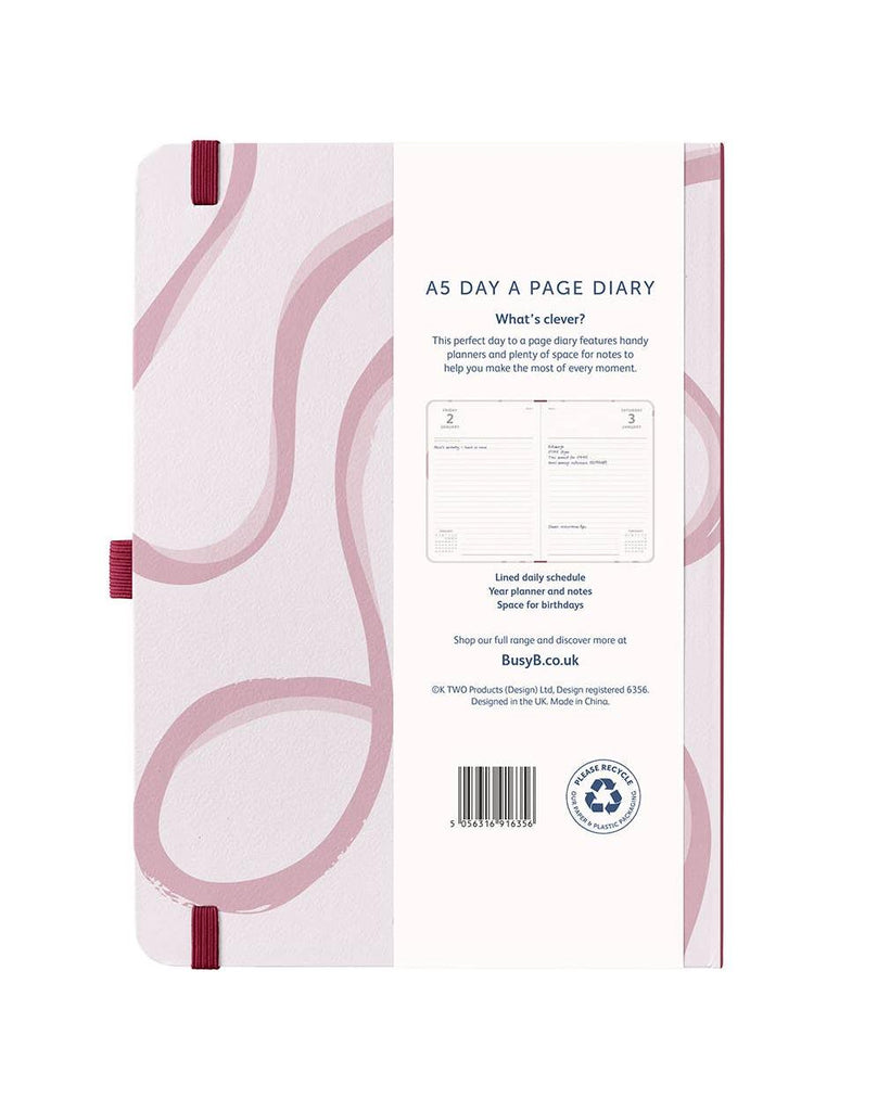 2026 A5 Diary Day-A-Page Planner | Pink Ribbon | Busy B – thoughtful gifts and beautiful finds from C&K, an independent lifestyle store in Settle.