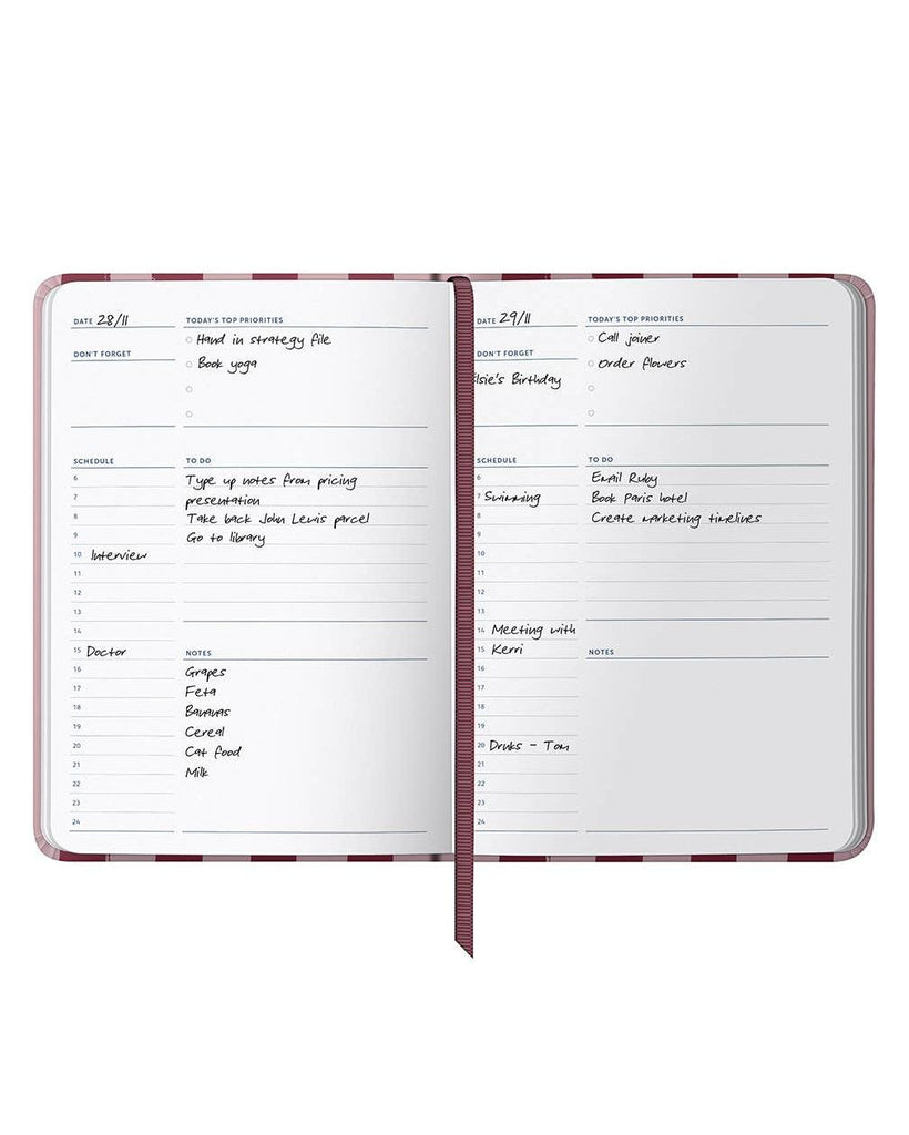 Undated Planner Diary, Daily Schedules & Notes, Stripe Cover – thoughtful gifts and beautiful finds from C&K, an independent lifestyle store in Settle.